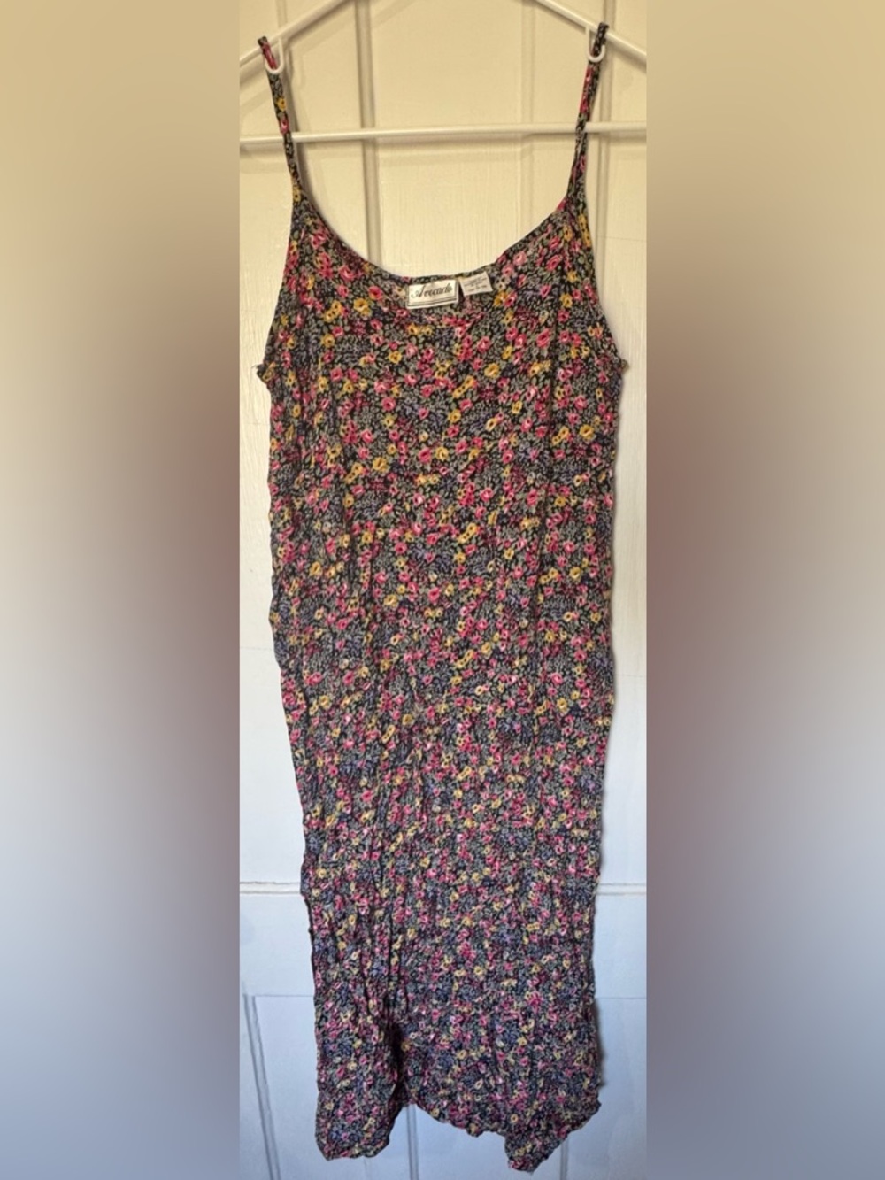 Avacado vintage floral slip dress